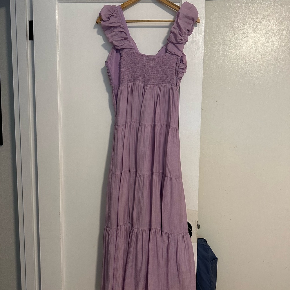 Chic Lilac Ruffle Maxi Dress - Picture 2 of 2